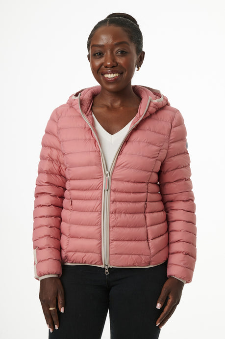 Elfy Vegan Down Short Jacket | Dusty Rose