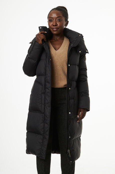 Fria Long Down Coat | Black