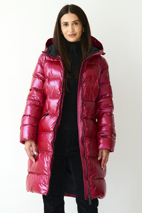 Frysa Down Coat | Dark Lipstick Red