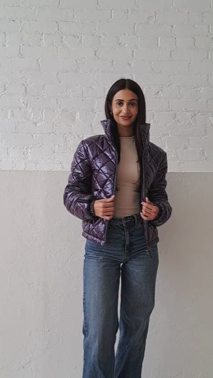 Stella Vegan Down Bomber | Aubergine