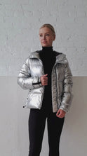 Load and play video in Gallery viewer, Soley Vegan Down 2 in 1 Jacket | Metallic Silver
