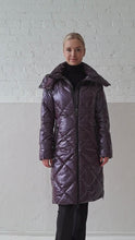 Load and play video in Gallery viewer, Saga Long Vegan Down Coat | Aubergine
